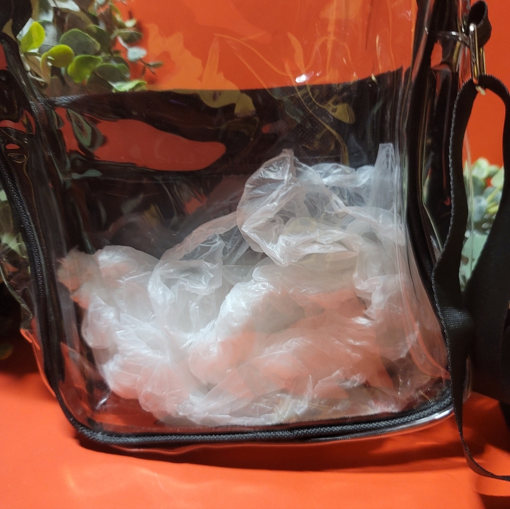 Clear Black Trim Crossbody Bag - Picture 6 of 7